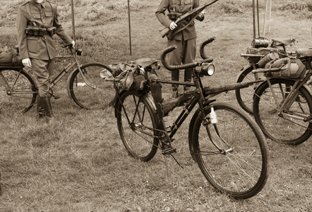 Old military bike used in the First and Second World Warのeditorial素材