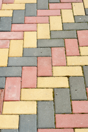 colored paving the view from the topの写真素材