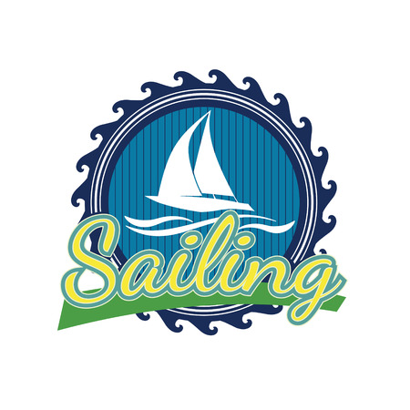 Blue sailor's   in a retro styleのイラスト素材