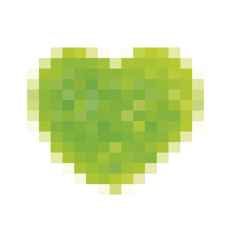 Pixel green heart - Vectorのイラスト素材