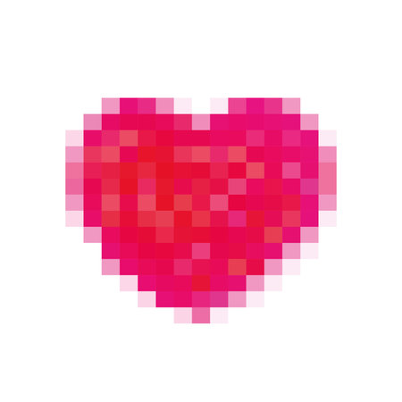 Pixel red heart - Vectorのイラスト素材