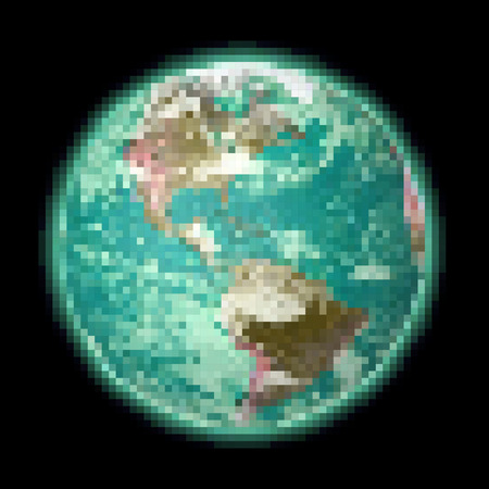 Abstract pixel vector Earth for your projectsのイラスト素材