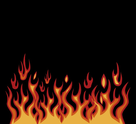 Vector red flames motorcycle style on blackのイラスト素材