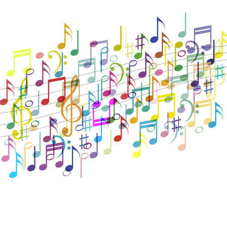 Musical abstraction - vector colorful notesのイラスト素材