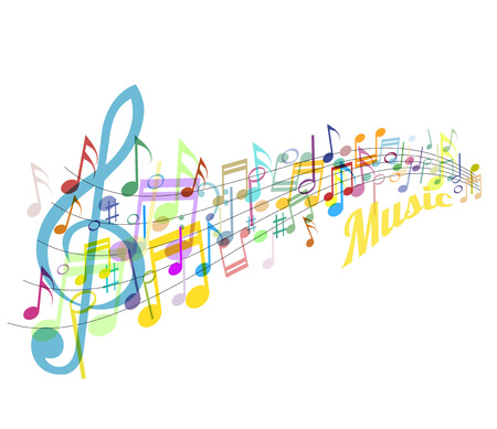 Musical abstraction - vector colorful notesのイラスト素材