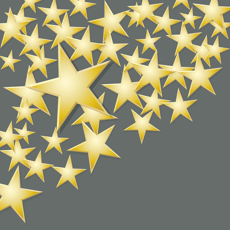 Shiny vector pattern with gold stars on grayのイラスト素材