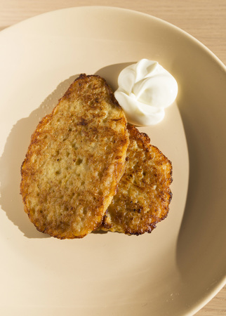 homemade Polish potato pancakes - a national dishの写真素材