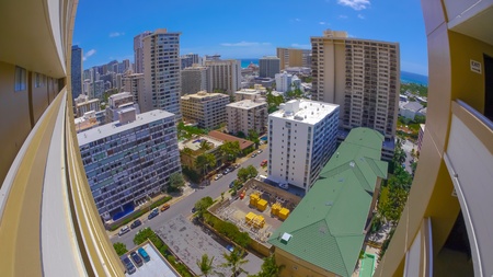 Hawaiian tourist city Waikikiの素材