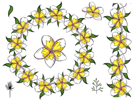 floral wreath isolated on whiteのイラスト素材