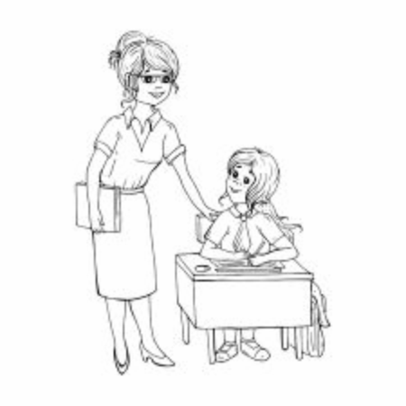 story compositions with children, school, teachers, study.のイラスト素材