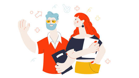 The composition with businesslike, modern youngのイラスト素材