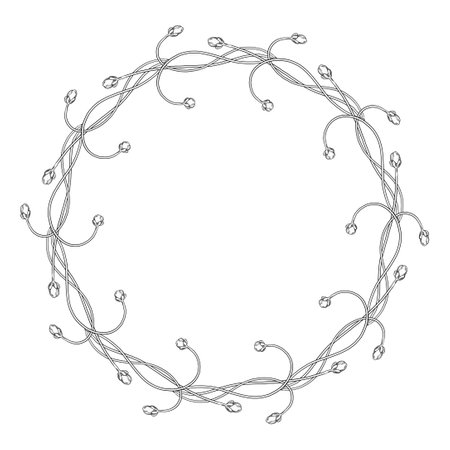 Graphic flower composition. Flowers of poppies. Wreathのイラスト素材