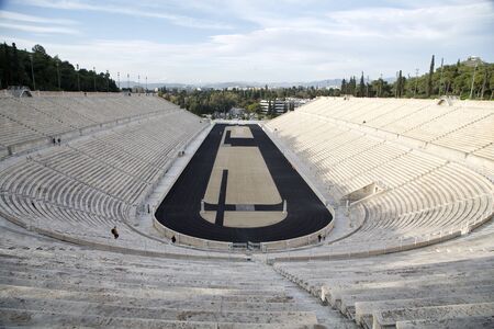 Panorama of the Panatenai stadium in Athensの写真素材