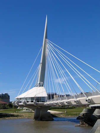 Provencher Bridge, in Winnipeg, Manitoba, Canada.のeditorial素材
