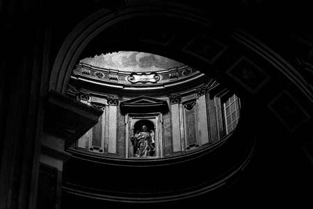 Black and white image showing detail of the Vatican's interior. Image has and added film grain effect.の写真素材