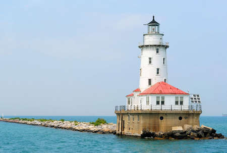 Lighthouse at Navy Pier in Chicagoの写真素材