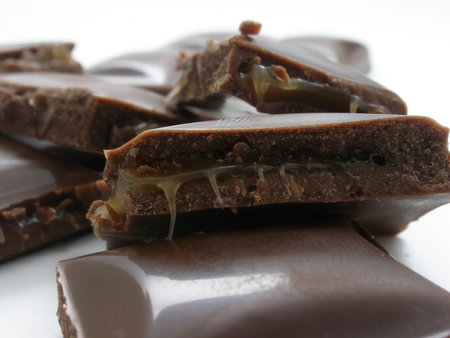 super macro of a chocolate bar