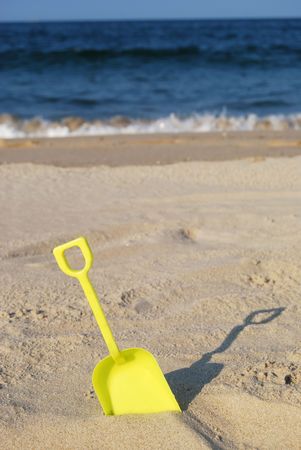 shovel and beachの写真素材