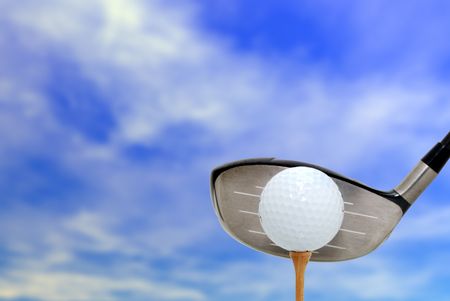 golf ball and driverの写真素材