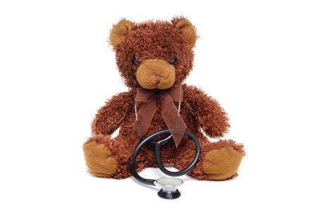 teddy bear with stethoscopeの写真素材