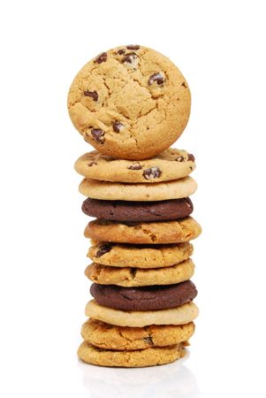 cookies stacked white backgroundの写真素材