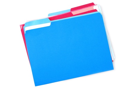 stack of files on white backgroundの写真素材