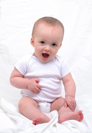 baby with cute expression の写真素材