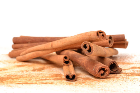 cinnamon sticks white background