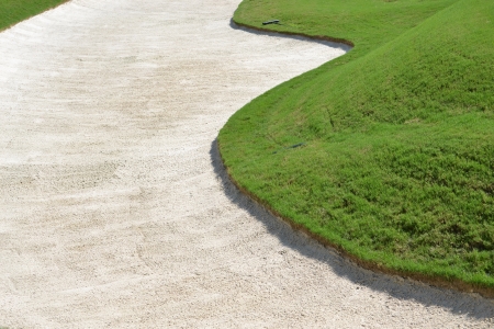 bunker on a golf courseの写真素材