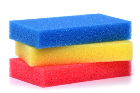 sponges on white backgroundの写真素材
