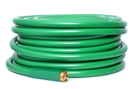 garden hose white backgroundの写真素材