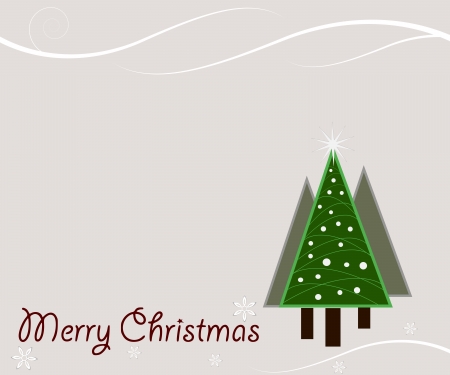 vintage chirstmas tree design with merry christmas textのイラスト素材