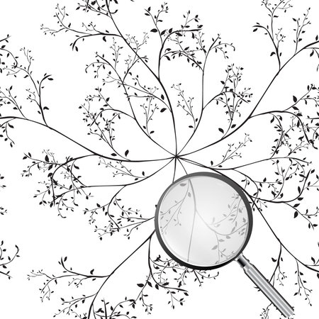 tree seamless pattern with loupe can be used for wallpaper, website background, textile printingのイラスト素材