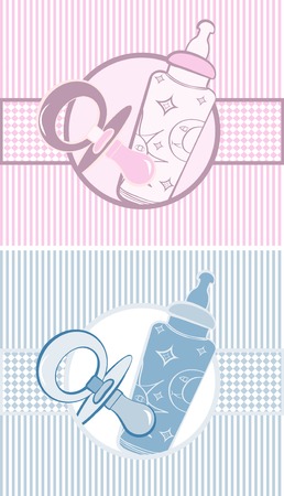 set of baby banners can be used for wallpaper, website backgroundのイラスト素材