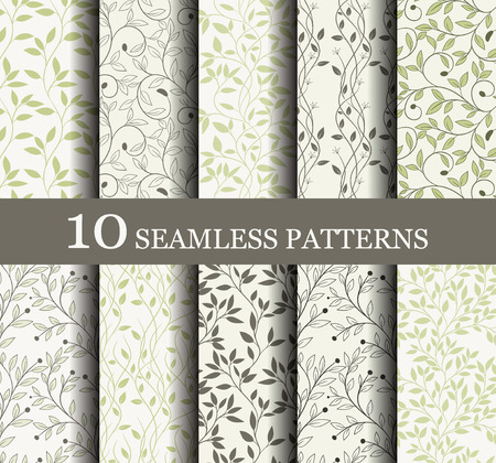 set of 10 seamless retro  patterns can be used for wallpaper, website background, textile printingのイラスト素材