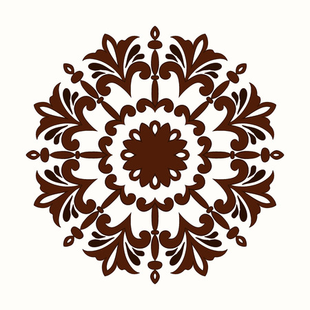 Mandala decorative element. Hand drawn mandala element can be used as invitation card for wedding, birthday and other holiday background. Islam, Arabic and Indian motifs. Vintage decorative element.のイラスト素材