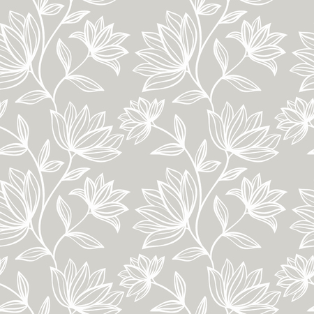 Seamless floral pattern can be used for wallpaper, website background, wrapping paper. Leaf natural bright pattern. Summer design. Flower concept.のイラスト素材