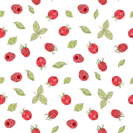 Seamless raspberry patternのイラスト素材