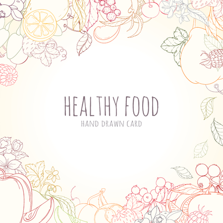 The Fruits and the textのイラスト素材