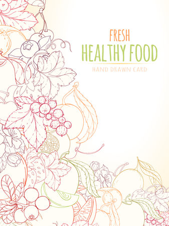 The Fruits and the textのイラスト素材