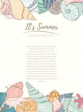 Summer paradise holiday marine cardのイラスト素材