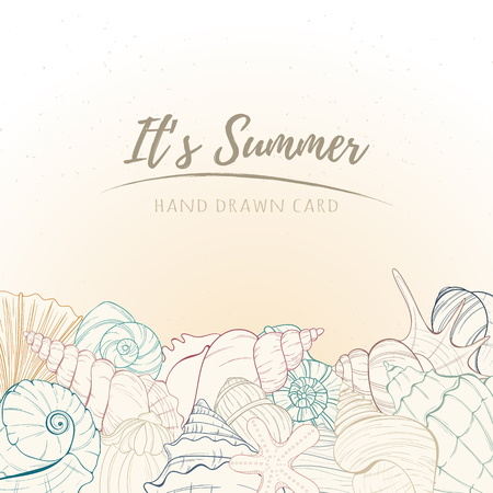 Summer paradise holiday marine cardのイラスト素材