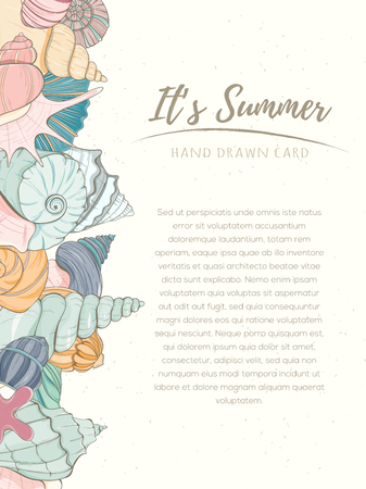 Summer paradise holiday marine cardのイラスト素材