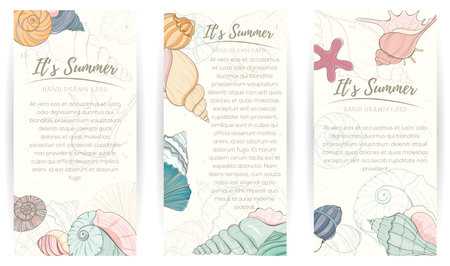 Summer paradise holiday marine cardのイラスト素材