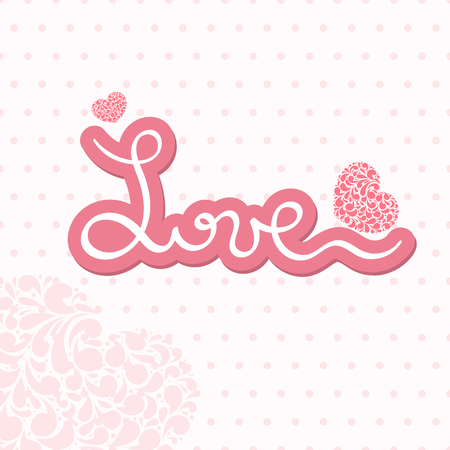 Retro card of love elements on light backgroundのイラスト素材