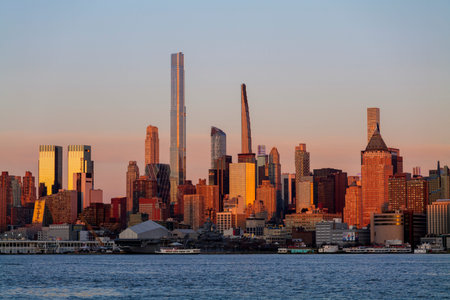 View of Manhattan West side from New Jersey side of Hudson. High quality photoの写真素材