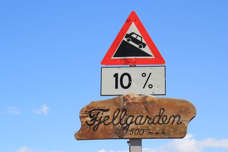 Norwegian road signの写真素材