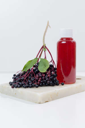Elderberry Syrup Boosts Immunity and Natural Antipyretic. Berries are rich in vitamins, organic acids and minerals.の写真素材