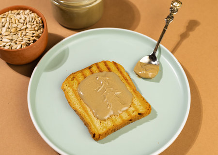 Toasted Bread Spread Organic Sunflower butter. A delicious, creamy and salty treat. Hypoallergenic...