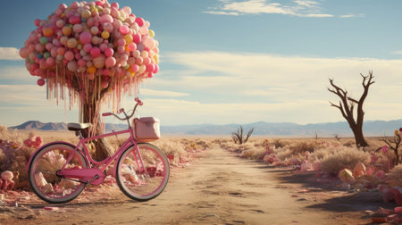 Pink Bicycle Journey through astounding worlds.の素材